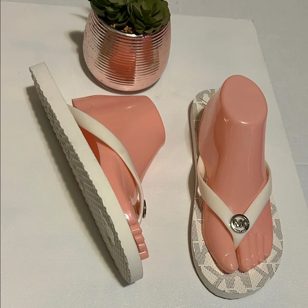 Michael Kors Cream and Silver Sandals